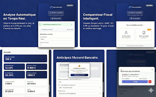 Rentabimmo - Simulateur Rentabilité Locative, Cashflow & LMNP :: Simulateur de rentabilité locative, Cashflow et LMNP pour Leboncoin et SeLoger. Calculez vos rendements et travaux instantanément.