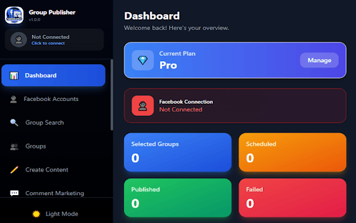 SM Tools - Facebook Group Publisher :: Schedule posts, manage accounts, publish to Facebook groups & run comment campaigns. No password storage.