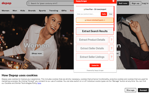 Depop Scraper - Export Listings & Seller Data to CSV :: Stop copying Depop data manually. Export products, sellers, reviews & followers to CSV/Excel in one click.