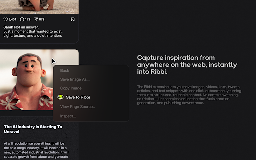 Ribbi - Save to Asset Library :: Save images, videos, and web content to your Ribbi asset library