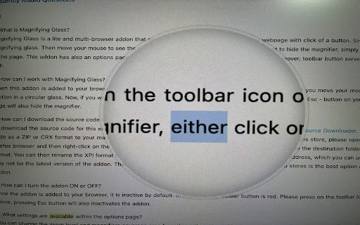 Magnifying Glass :: The magnifying glass shows a zoomed image within its radius, without disturbing the rest of the page.