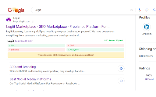 Legiit Lead Finder :: Analyze websites and find potential leads