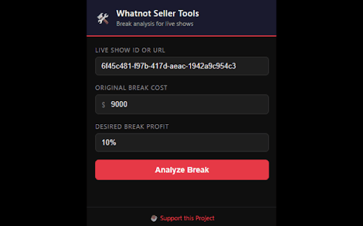 Whatnot Seller Tools :: Break analysis and seller tools for Whatnot live shows.