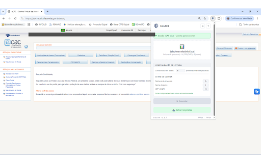 InfoJOB :: Automação de consultas INFOJUD no eCAC da Receita Federal para uso judicial.