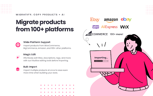 Migratify - Shopify Product Importer (With AI) :: Import products to your Shopify store with ease! Effortlessly migrate products from 100+ platforms.