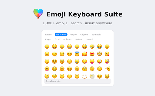 Emoji Keyboard Suite :: Emoji Keyboard Suite is a free extension that lets you input emojis on the web browser of your computer