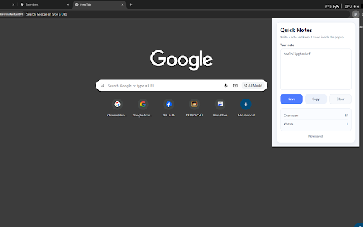 Quick Popup Notes :: Write and save quick notes in a simple popup.