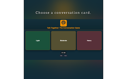 Talk Together: The Conversation Game :: Talk Together: a quick, fun conversation game for practicing English and sparking great discussions.