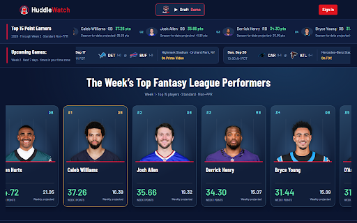 HuddleWatch Connector :: Connect ESPN, Yahoo and Sleeper to HuddleWatch: draft rooms, lineups, waiver claims and AutoSwap for a starter ruled out.