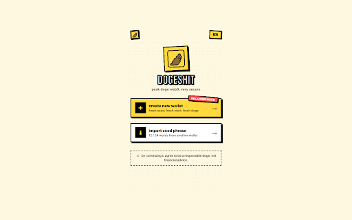 Dogeshit Wallet :: Self-custody EVM wallet with EIP-7702 support. Multi-chain, multi-account, encrypted local vault. Experimental — not audited.