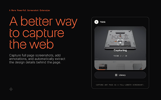 Yoink :: Capture full-page screenshots of any webpage. Annotate, inspect, and save them to your local library.