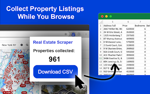 Real Estate Scraper :: Use Real Estate Scraper for web scraping real estate data. Scrape Zillow data, extract property info & export to Excel in one click.