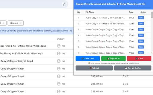 Google Drive Download Link Extractor :: Ekstrak link download dari folder Google Drive