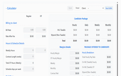 MedCadre Calculators :: Quick access to Standard and California calculators.