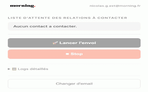 Morning - LinkedIn Sender :: Envoie des messages LinkedIn aux contacts deja en relation, depuis Airtable.