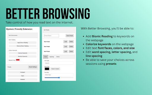 Better Browsing: A Dyslexia-Friendly Chrome Extension :: Take charge of your own reading experience.