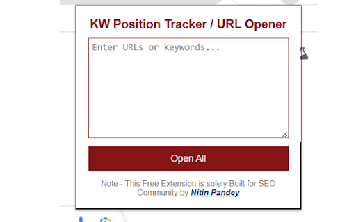 KW Position Tracker / URL Opener :: Tracks keyword SERP positions and opens bulk URLs or search queries.