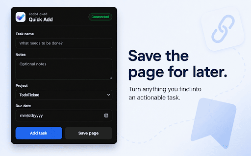 TodoTicked for Chrome :: Capture pages, selected text, and quick tasks in TodoTicked.