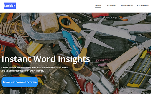 Lexidoit Word Hover Dictionary :: Hover over any word to see definition and pronunciation