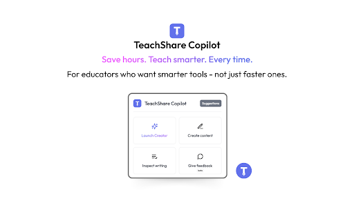 TeachShare Copilot :: TeachShare Copilot is an extension that allows you to create educational content, grade student work, and more!
