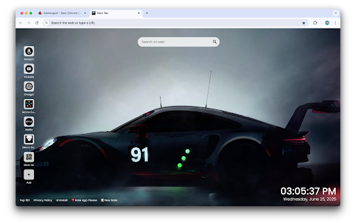 Supercar Porsche 911 Live Wallpaper :: Rev up your Chrome with Supercar Porsche 911 Live Wallpaper—a stunning live background featuring the legendary Porsche 911 in motion