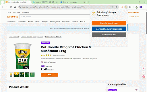 Sainsbury's Product Image Downloader :: Download all images of Sainsbury's products in one click