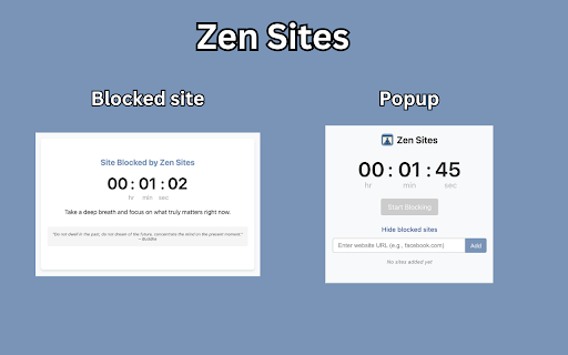 Zen Sites - block distracting websites :: Block distracting websites and stay focused with timed website blocking