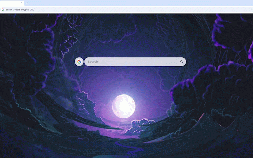 Night Sky Purple Moon Clouds Live Wallpaper :: Luminous full moon framed by circular purple clouds in mystical night sky portal.