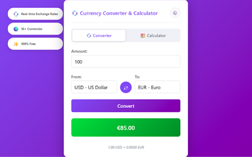 Currency Converter & Calculator :: 💱 Free currency converter with real-time rates and built-in calculator