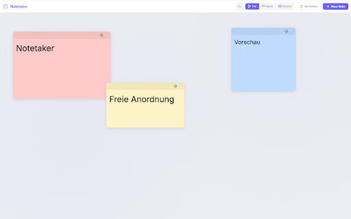 Notetaker - Pinnwand Notizen :: Visual pinboard for notes. Create, format, and organize notes with rich-text editing and various layouts.