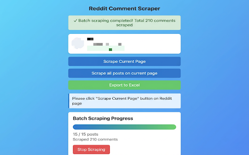 Reddit Comment Scraper :: Scrape Reddit comments and export to Excel