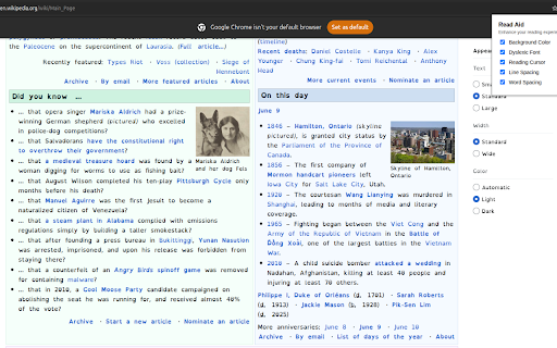 Reading Aid :: Accessibility tools for dyslexia and ADHD: custom background, OpenDyslexic font, reading cursor, line and word spacing.