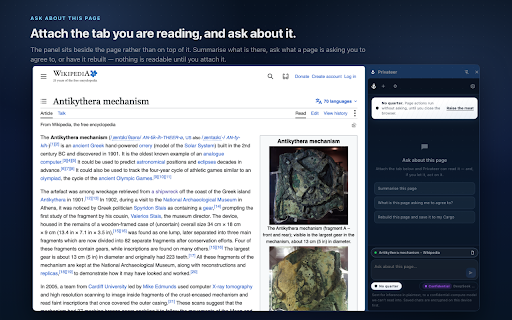 Privateer - Private AI :: Chat about the page you are on in a side panel, and let the Privateer agent act on it — approving each action, or unattended.