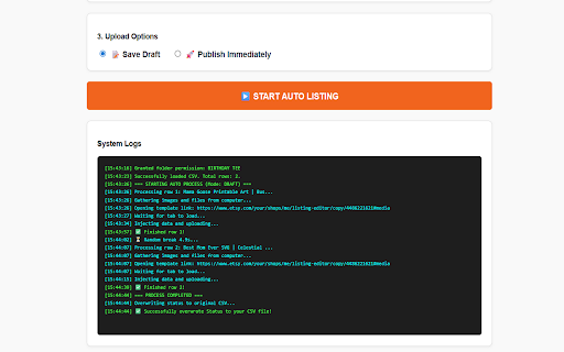 Etsy Auto Lister :: Auto upload Etsy listings from CSV & Local Folder