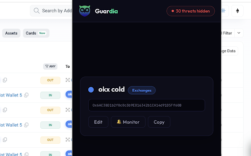 Guardia :: Your on-chain guardian — tag wallet addresses, detect poison transactions, and get real-time Telegram alerts across EVM explorers