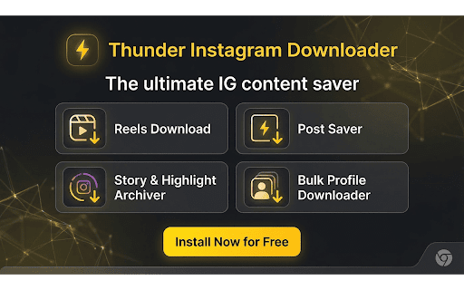 Thunder Instagram Downloader :: Download posts, stories, reels, profile pictures, and carousels from Instagram in original quality.