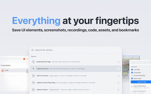 Stele: Screenshot to Code, Save UI Inspiration :: Capture any element, page, or recording from the web and turn it into clean code, design tokens, and an editable canvas.