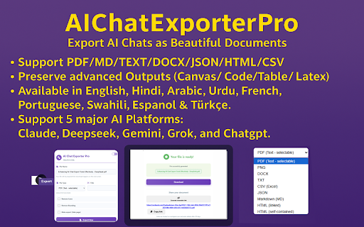 AI Chat Exporter Pro :: AIChatExporterPro — The Ultimate Multi-Platform AI Chat Export Tool
Export ChatGPT to PDF • Save Claude Conversations • Download…