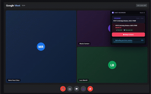 Edusogno Meet Recorder :: Record Google Meet tutoring sessions and upload to Google Drive automatically.