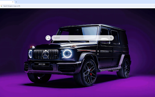 Mercedes G 63 Live Wallpaper :: The bold black Mercedes G 63 stands out against a vibrant purple background, with its headlights flashing in the night.