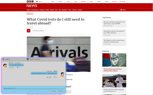 Beyond Comments :: A Browser Extension allows you to make comment on any website.