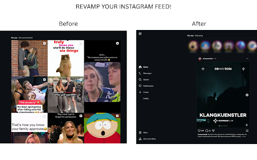 No Algorithms :: Removes algorithmic feeds from websites. No toggles.