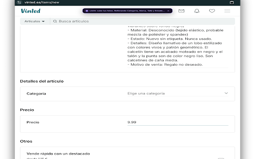 MultiListIA — Rellena tus anuncios :: Rellena el formulario de venta con tu anuncio en Wallapop, Vinted, Milanuncios, Facebook e Instagram. Tú revisas y publicas.
