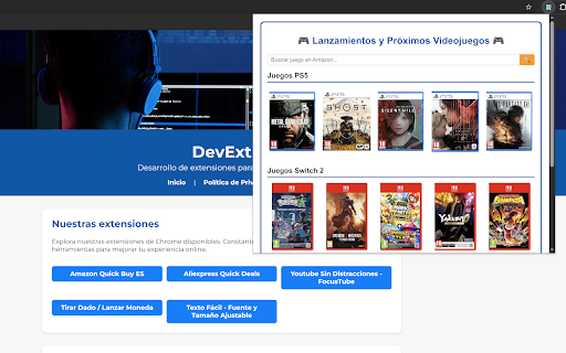 Lanzamientos y Próximos Videojuegos :: Acceso rápido a videojuegos de PS5, Switch 2 y Xbox Series en Amazon.