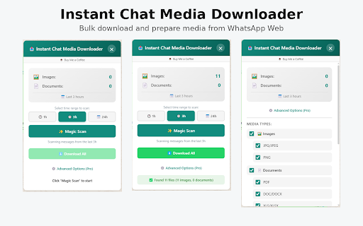 Instant Chat Media Downloader :: Bulk download images and files from WhatsApp Web chats in one click