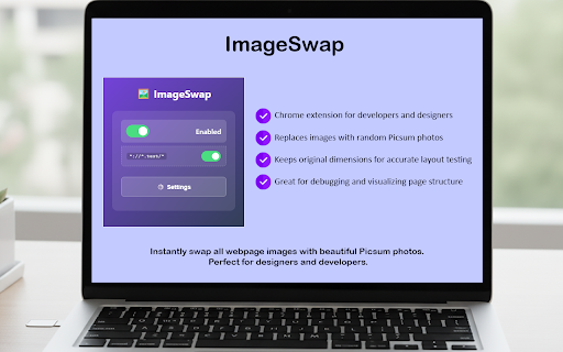 ImageSwap :: Instantly swap all webpage images with beautiful Picsum photos. Perfect for designers and developers.