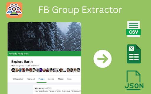 FB Group Extractor :: Export Facebook Group members to CSV, Excel, or JSON. Easy data scraper for lead generation, marketing, and research.