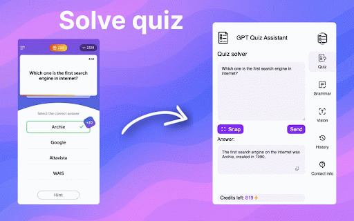 GPT Quiz Assistant :: AI-powered tool for solving quizzes, improving grammar, and extracting & explaining text/images via a side panel.