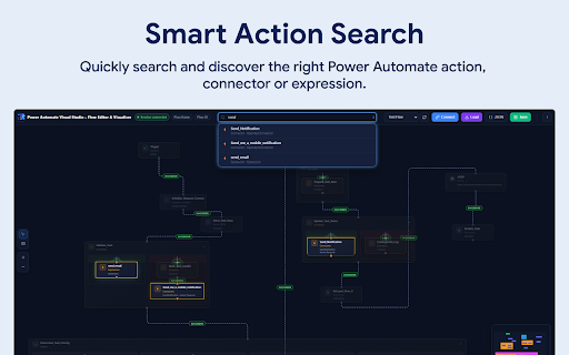 Advanced Power Automate Visual Studio :: Visualize, edit, search, and manage complex Power Automate flows with an interactive graph and powerful JSON editor.