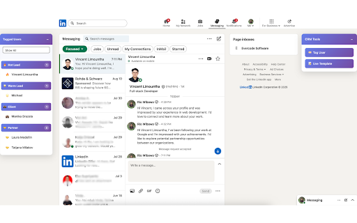 Smart Inbox Organizer for LinkedIn :: Organize LinkedIn conversations with tags, filters, and message templates - all in one simple tool.